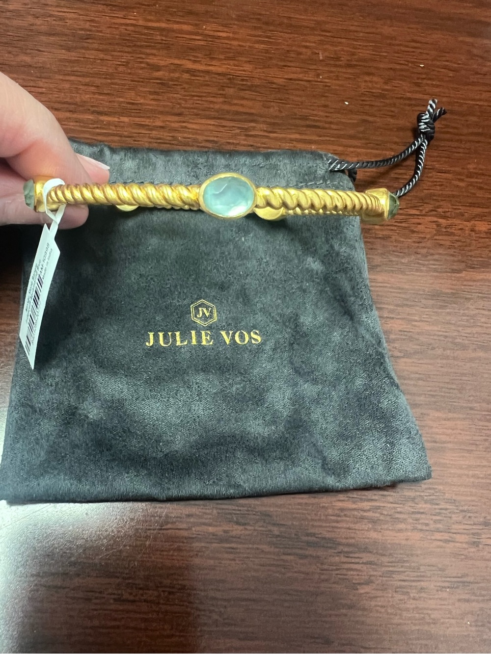 Julie Vos Gold Nassau Stone Bangle Bracelet
